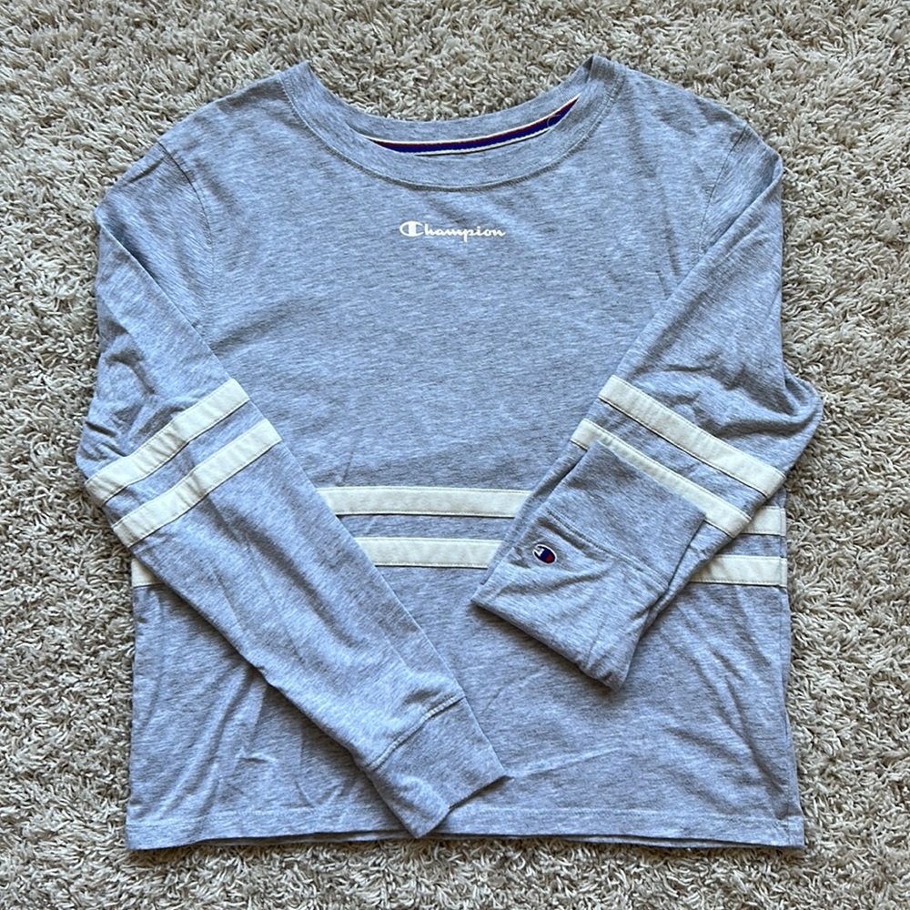 Grey long sleeve Champion shirt